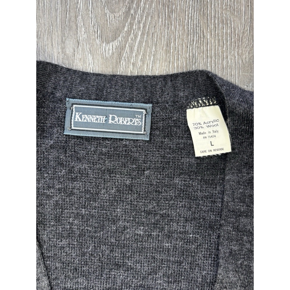 Kenneth Roberts Sweater Vest Mens Large‎  Wool Blend Made in Italy - Picture 6 of 10